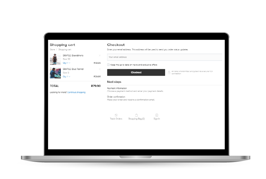 ecommerce store laptop view demo