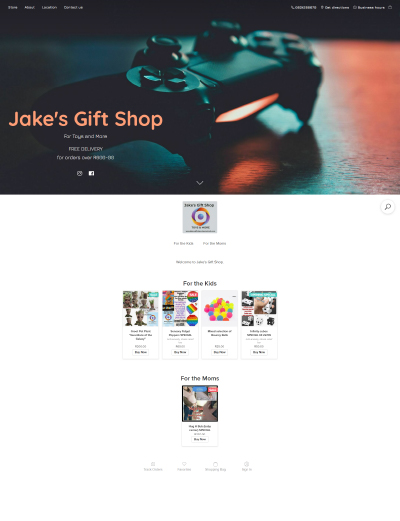 online store website showcase example gift shop