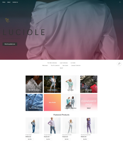 online store website showcase example clothing