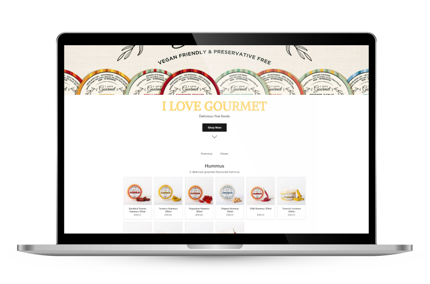 online store website showcase example laptop theme