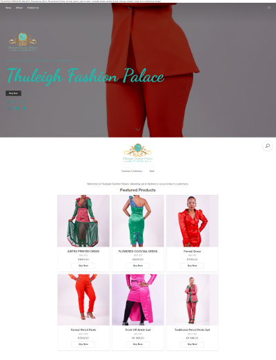 online store website showcase example clothing