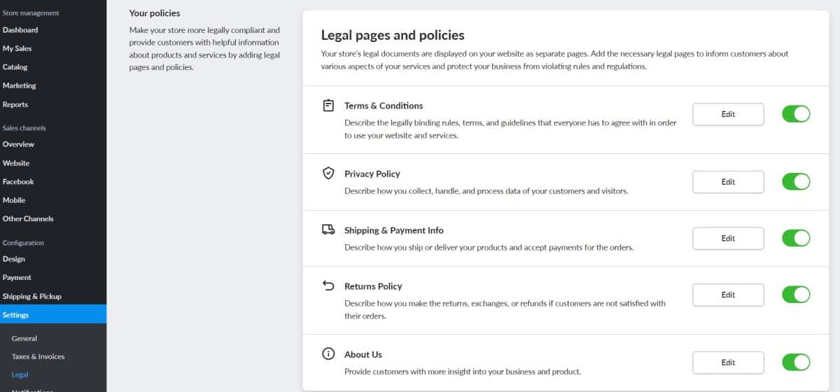 netcash shop legal and compliance pages