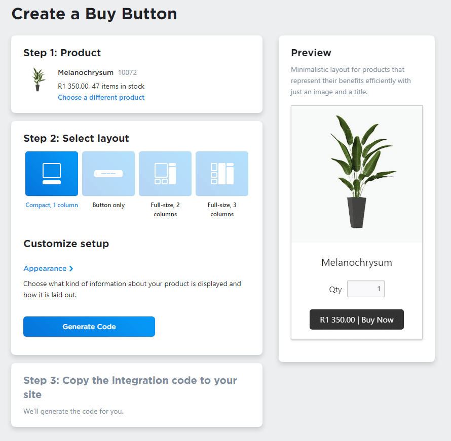 Netcash Shop Buy button